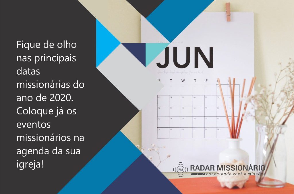 Organize o Calendário Missionário 2020 da sua igreja!